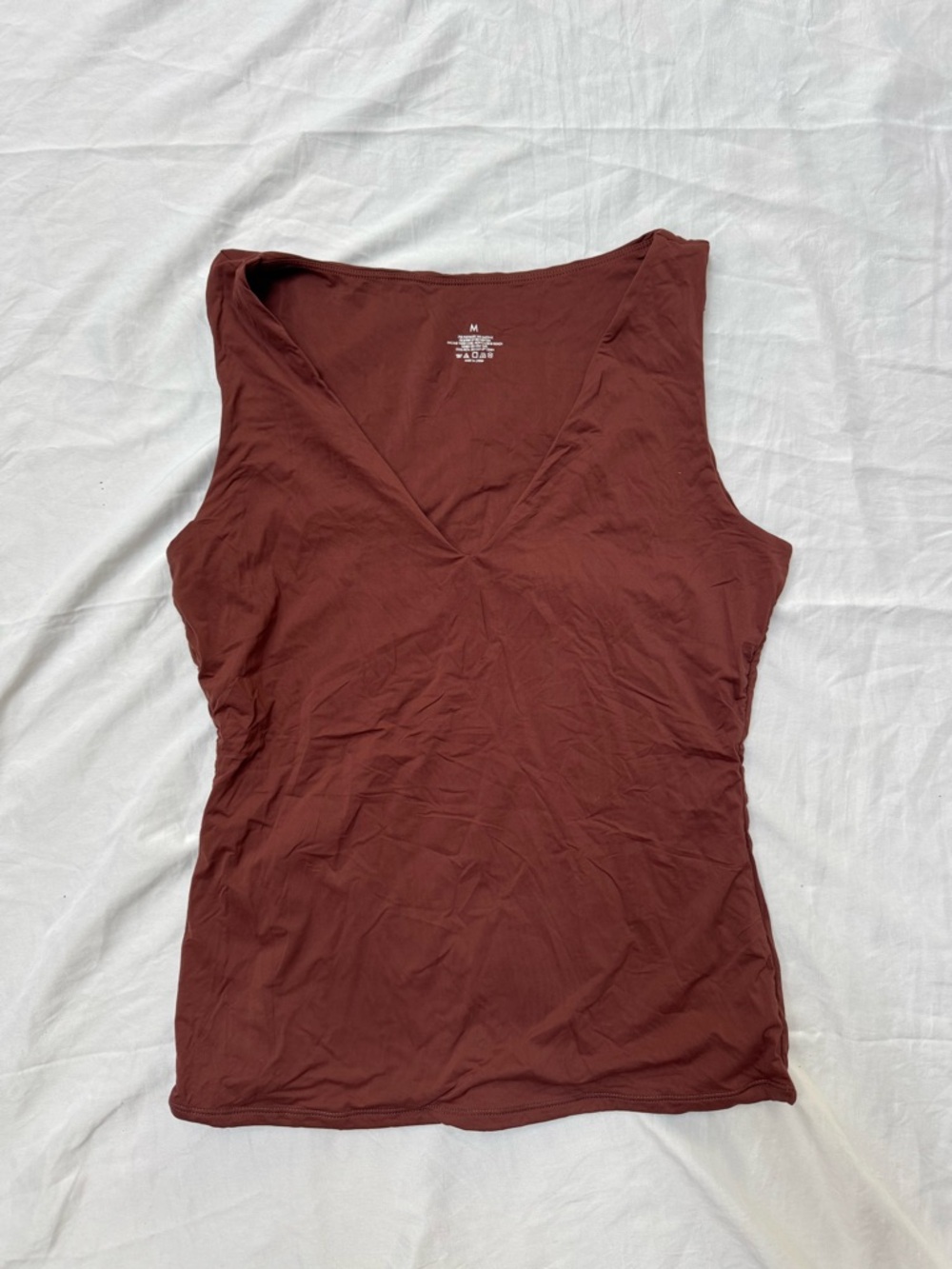 Women’s V-Neck Tank Top in Deep Rust